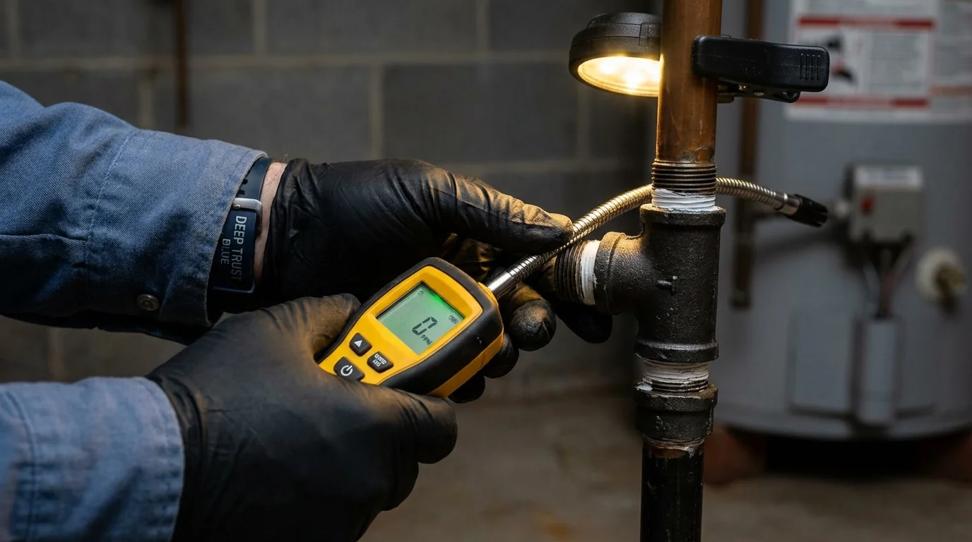 Gas leak detection with electronic sniffer by Johns Plumbing LLC in Avondale Estates